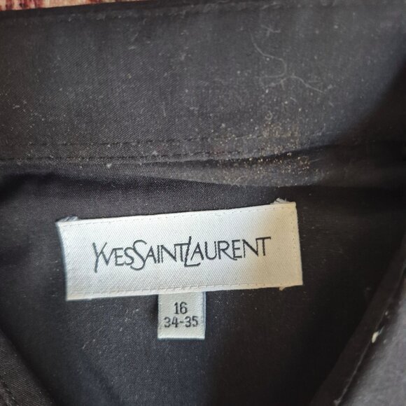 YvesSaintLaurent Men's dress shirt, black, with pocket, 16/34/35 - Picture 2 of 3